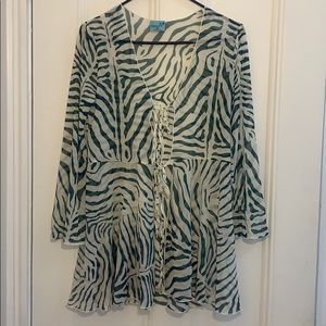 Letarte Sheer Zebra Swim Coverup- S/M